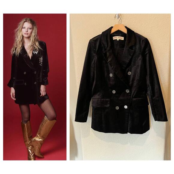 Free People Jackets & Blazers - Free People Cosmo Velvet Blazer Size XS